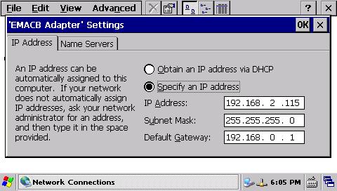 (Notes: This is the default Network setting; you must change according your network information.