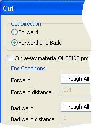 Click on the CUT Icon. A Dialog Box appears.