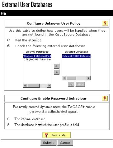 Set Unknown User Policy After you configure the ODBC External Database, enable the Unknown User Policy in the same way as for any other external user databases.