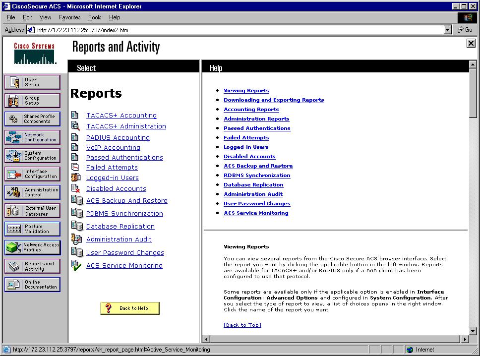 Reports and Activity This topic describes viewing reports and activity in ACS.