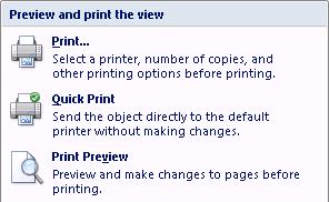 bring up the list of Select Print to