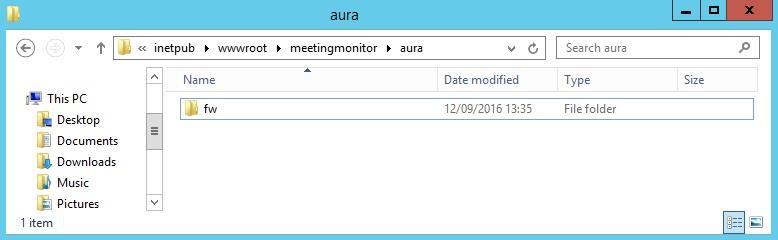 After you have logged in, use Windows Explorer to navigate to C:\inetpub\wwwroot\meetingmonitor.