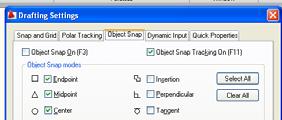 Running Object Snaps Running object snaps are on by default and may be the quickest way to use object snap.