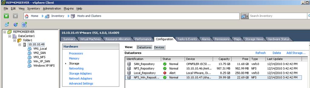 Supported vsphere/esx Datastores All types of Datastores are supported (no