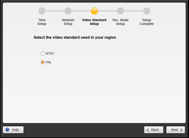 5 5 Quick Configuration Guide Video Standards Setup Select the video
