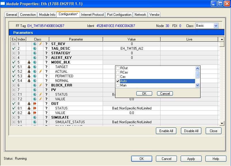 Chapter 2 Set Up in RSLogix 5000 Software Adjust Block Parameters To change the parameters of a block, right-click the title portion of the block and choose Parameters.
