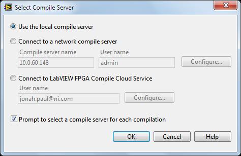 Start LabVIEW FPGA Compilation Process 1. Save the FPGA VI and click the Run button to start the compilation process.