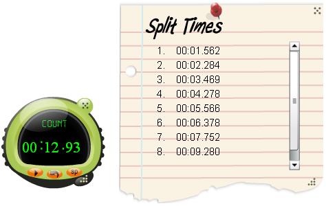 be seen below:, reset the stopwatch using button, to record split times. 8.
