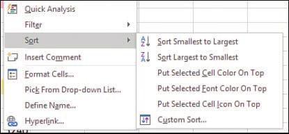 Using the Sort Dialog Box 243 7. From the second Order drop-down, select whether the color should be sorted to the top or bottom of the data.
