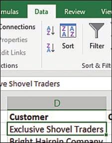 244 Chapter 10 Sorting Data Doing Quick Sorts The Quick Sort buttons offer one-click access to sorting cell values.