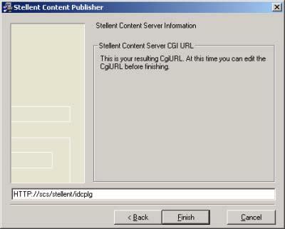 Configuring Content Publisher 11. Type the Relative Web Root in the text box. (You can ignore the forward slash that appears before and after this value in the Admin Server page in the content server.