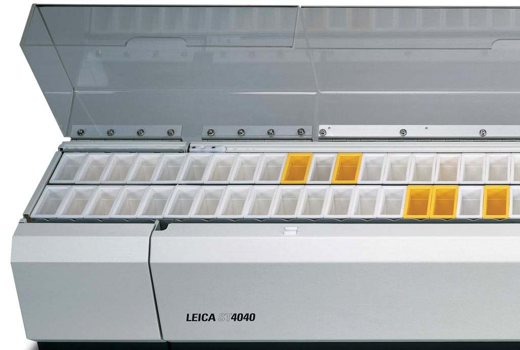 ...The first flexible linear staining system with double the throughput capacity The Leica ST 4040 was designed to meet the current and future needs of today s high throughput laboratories.