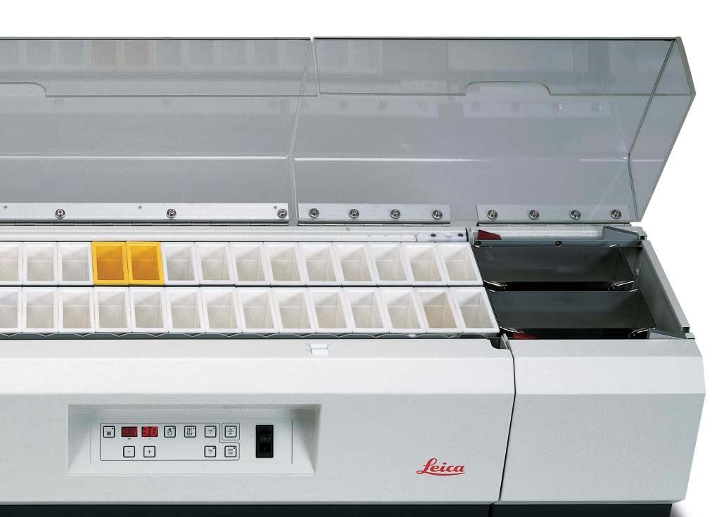 The system solution for staining and coverslipping The Leica ST 4040 combined with the Leica CV 5000 coverslipper provides the ideal system