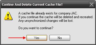 Select the Company to Export. You must do this for each company if you want to import more than one. 3. Enter the path to save the cache file.
