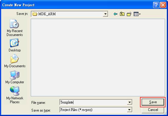 4. A Create New Project dialog will pop up.