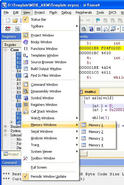Memory Window A function is included to examine user selected memory contents. 1.