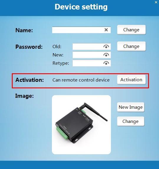 In the middle of the page, we can see Activation, we can remote control the