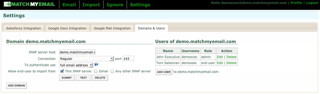 Since Match My Email authenticates to any LDAP or Active Directory associated with an IMAP email server or service, the service will keep MME usernames and passwords up-to-date automatically with any