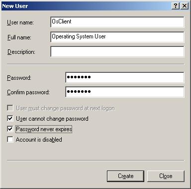 Creating an Installation User During the automated installation of the operating system the client establishes a connection to a network drive on the installation server.