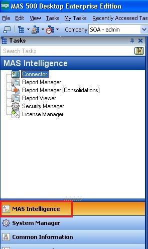 Accessing the Sage 500 Intelligence Reports To access the reports: 1.