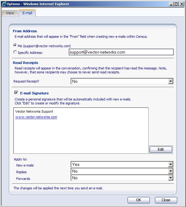 Page 119 Web View E-mail Options The Web view E-mail Options affect all e-mails created from the Web views, be it from the E-mail toolbar button, an issue s E-mail Conversation or the E-mail Queue.