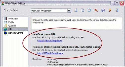 Pointing Users to Web Views The URLs for a normal or read-only Web view are displayed in the Web View Editor.