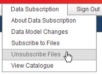7 Unsubscribing From Files You can use the Unsubscribe Files menu option to: unsubscribe from any files you are currently subscribed to view the files you are subscribed to Note: If you wish to