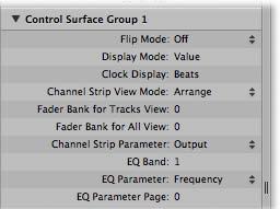 Control Surface Group Display Parameters The parameters at the top of the Control Surface Group Parameters area give you control over aspects of the device displays.