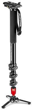 6lb 560B-1 FLUID VIDEO MONOPOD Compact and lightweight 4-section aluminum monopod with a fluid pan cartridge and a quick release tilt top with lock knob at the top gives you more flexible shooting