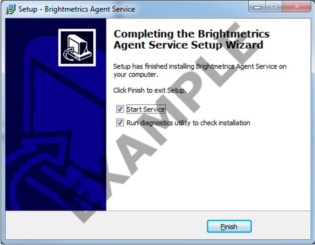 6. Completing the Agent Service When setup is complete, you will be prompted to optionally run the agent diagnostics tool to verify your installation.