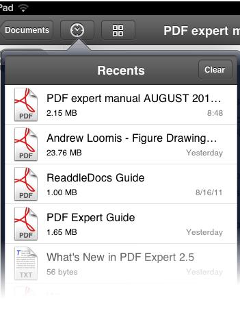 11 Within an open PDF document you can also perform the following actions: Go back to view the folder content.