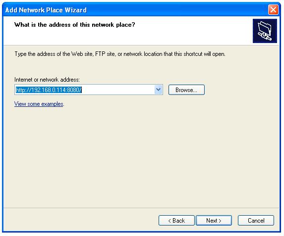 Add Network Place Wizard will be launched. 3 Click Next at the Add Network Place Wizard welcome screen. 4 Select Choose another network location and then click Next.