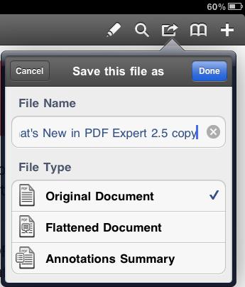 9 Chapter 2: Viewing, managing and working with documents in PDF Expert Having transferred PDF documents to your ipad, there are several possible scenarios of what