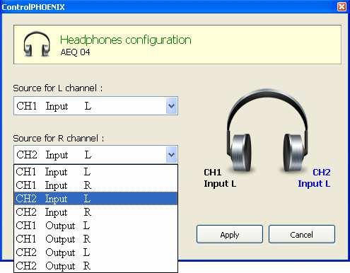 - Inputs and outputs of both channels at the same time (but displaying only L input/output of channel 1 and R input/outputs of