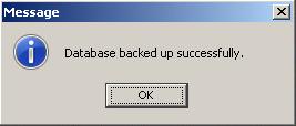 Figure 5 Message box Restoring the backup database files to the Server B 1.
