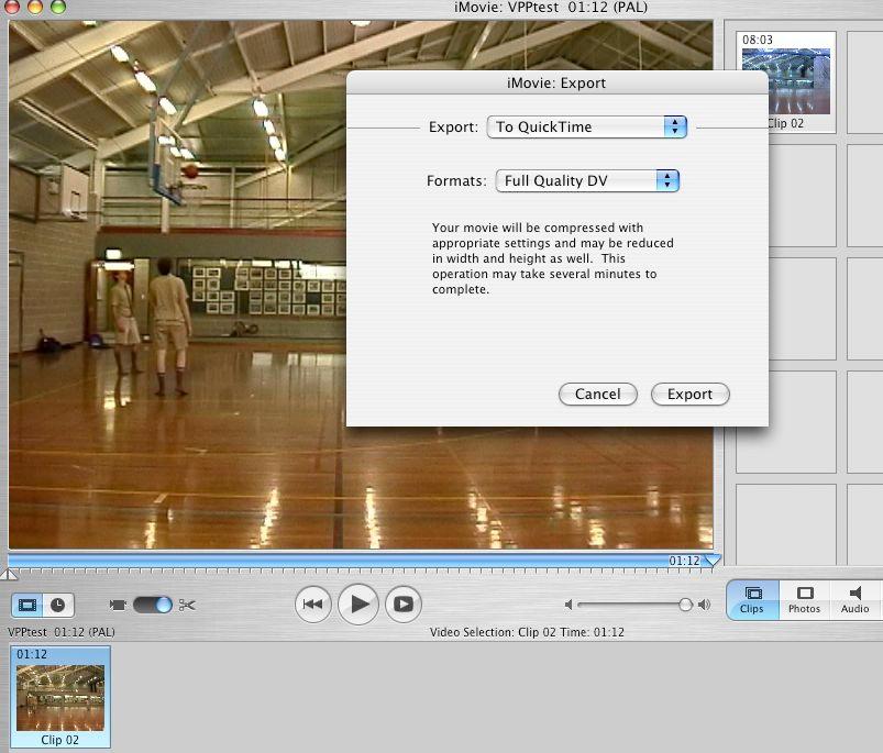 Now that you have imported the video, it is a matter of selecting the small amount that you want and then exporting it.