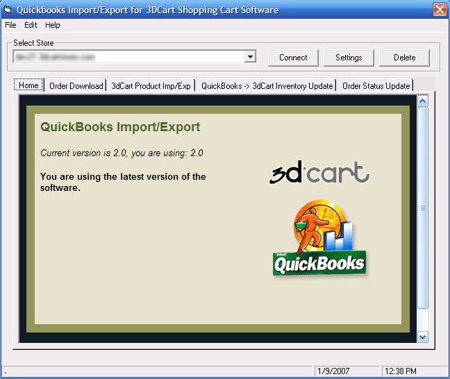On the 3dCart Import/Export application: Go to File->New Store Enter your store URL NOTE: URL must be the secure store URL (yourdomain.3dcartstores.com) unless you have your own SSL certificate.