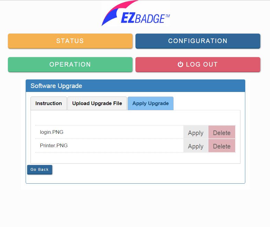 You can click in the Apply Upgrade Now link to display the Apply Upgrade page or at a later time click on the Apply Upgrade tab to display this page.