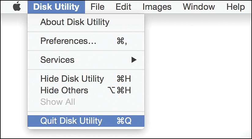 8 Chapter 16 4. Choose your new Mac disk from the list of disks that appears on the left side of the window. 4 5 6 5.