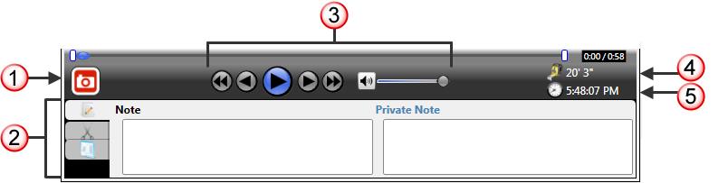 Editing Videos and AutologVideos 1. Snapshot: take a photo of the current playback frame of the video. a. Snapshots taken from video are considered modified media and appear in the Media Element List in green.