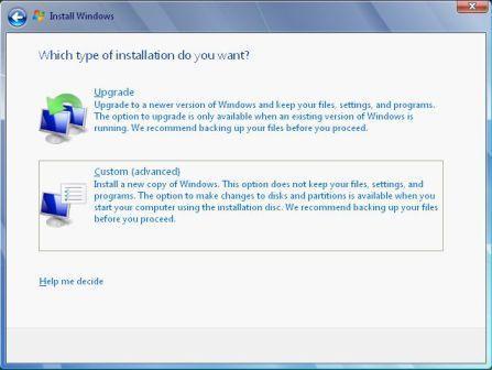 Select a partition to install Windows 7. To move your existing Windows installation into a Windows.