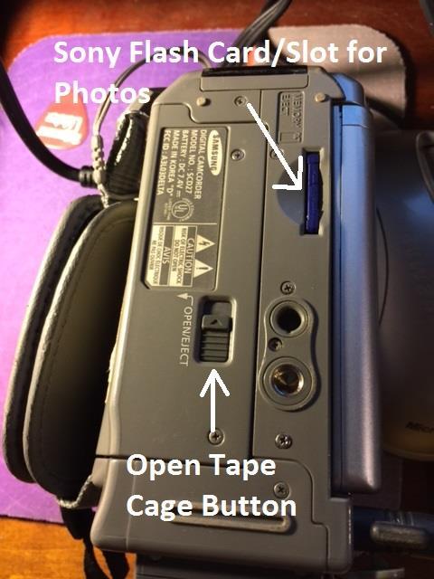 I put a Mini DV tape into the tape chamber.
