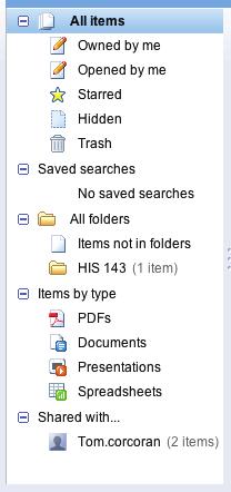 deleted. If you have created folders and placed files in those folders you can also choose to view those files by selecting the appropriate folder.