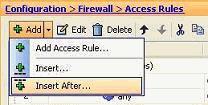1. Select the access rule after which you need to have a new access rule, and