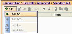 1. Choose Configuration > Firewall > Advanced > Standard ACL > Add, and click Add ACL. 2.
