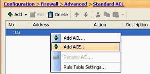 Right-click the access list, and choose Add ACE in order to add an access rule to this access list. 4.