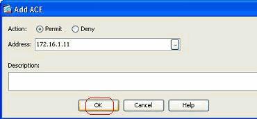 Click OK in order to complete the configuration of the access rule.