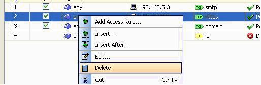 access rules.right-click the access rule to be deleted, and choose Delete. 2.