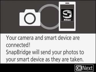 ! If you wait too long between pressing the button on the camera and tapping the button in SnapBridge, pairing will fail and an error will be displayed.