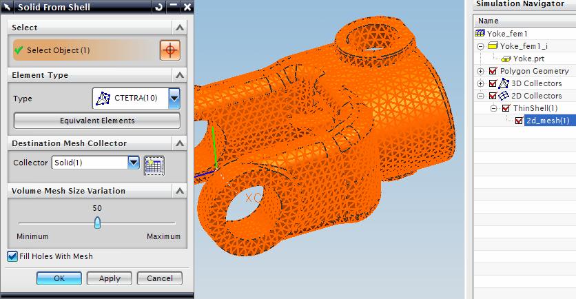 95 Meshing Solid from Shell Mesh Generates a 3D